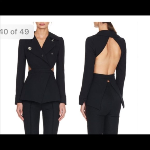Misha Collection Open Back Jacket Blazer Black - Picture 11 of 11